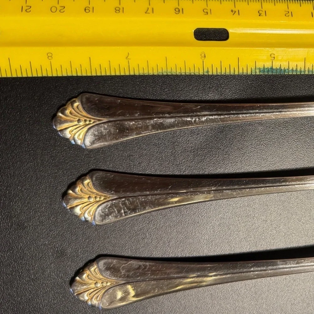 Towle Santa Barbara Gold Accent Dinner Forks 18/8 Stainless Korea Set of 4